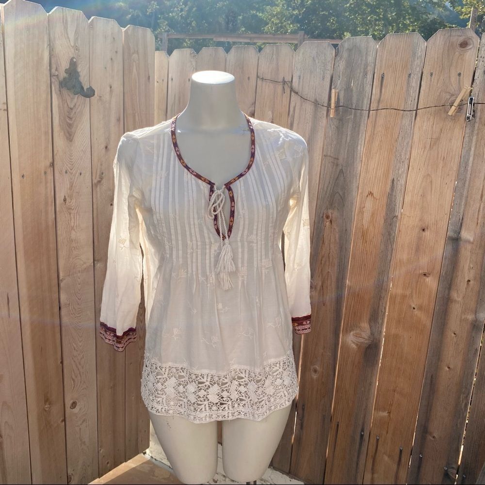 Joie Boho Peasant Blouse size small